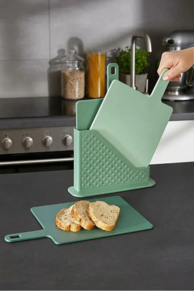 favorin Moi̇ 4-Piece Cutting Board Set with Stand - Multi-Purpose Chopping Bo...