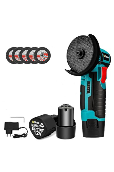 NO BRAND Mini Polizor Unghiular Flex Electric 36V cu 2 Acumulatori, 5 Discuri...