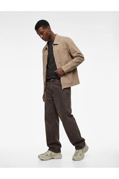 Koton Regular Fit Uzun Kollu Cep Detaylı Fermuarlı Gömlek Ceket