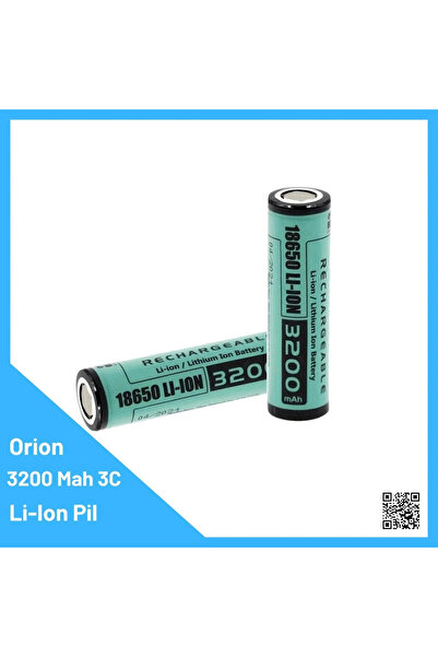 Orion 3 Adet 18650 3.7V 3200mah 3c Şarj Edilebilir Li-ion Pil