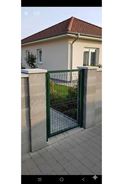 KONSEP Garden Gate Panel Fence Gate with Top Latch 100 cm X 100 cm Green Color Wire Spacing 5X15Cm with Pevrazl
