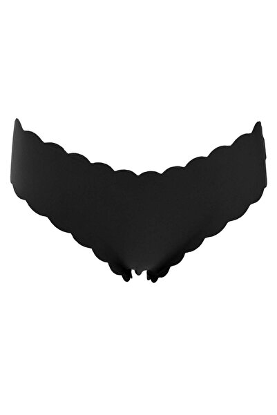 OEM Women's Hipster Laser Cut Curved Panties Black Small