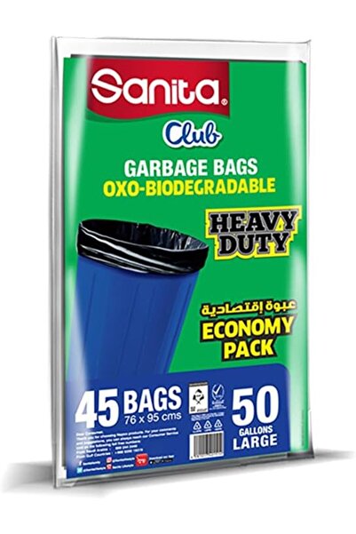 Sanita Club Garbage Bags 50 Gallon, 45 Bags