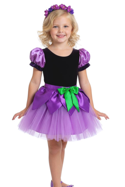 OEM Costum serbare fete violetă -brândușa- viorea- liliac- floare mov-Party I...