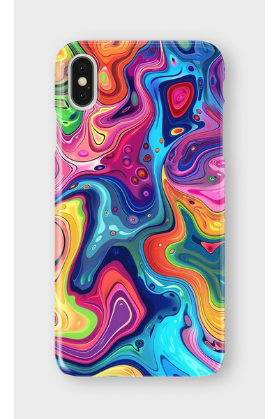 lelia حافظة هاتف شفافة مطبوعة متوافقة مع iPhone X/XS |   مجموعة كولور ويف فلوكس