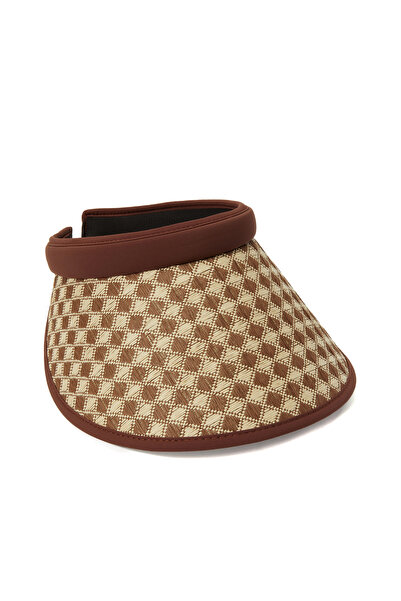 Network Kahverengi Desenli Kadın Vizör Şapka