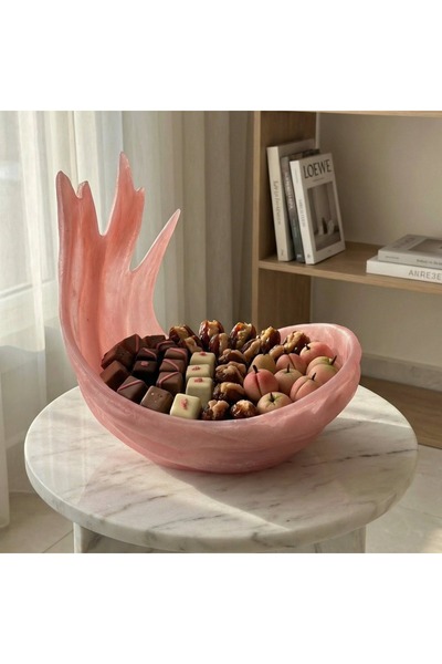 terndat صواني تقديم ريزن بـ لون وردي فاتح