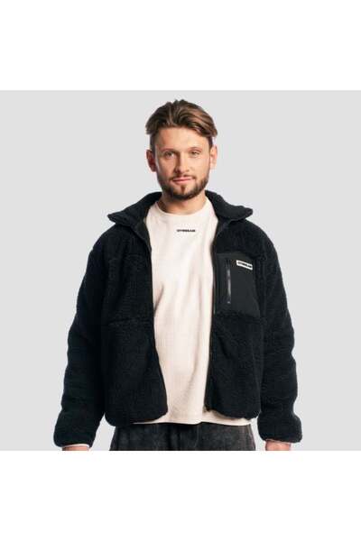 GymBeam Jachetă Sherpa Neagră