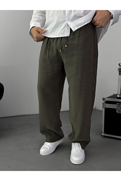 BYBASICMAN Хаки Тенсел плат Слим панталони KE-1200