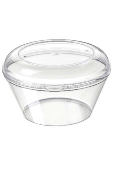 yorulmaz ambalaj 300 Cc Pudding Container with Crystal Lid Cp14 Pack of 12 – ...