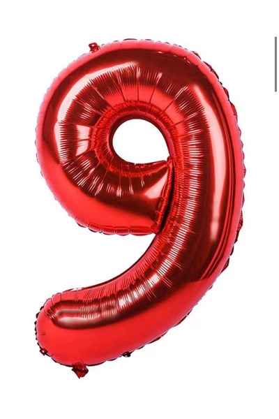 Çemrek Süs Parti 40 Inch Red Number Foil Balloon 100 cm