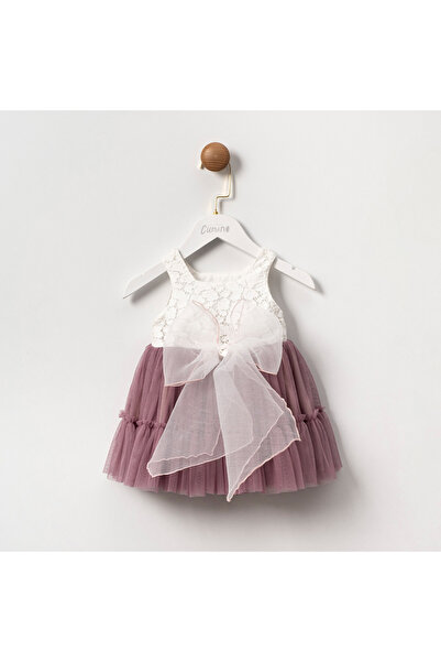 Coolimino فستان بناتي مزين بفيونكة من التول