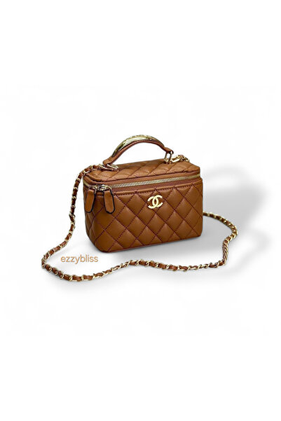 EZZY BLİSS Ezzybliss Women's Tan Box Model Stylish Design Chain Strap Bag