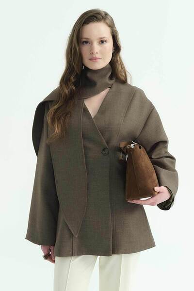 Hooopstore Premium Mink Coat with Scarf Tie