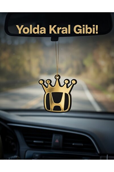 sahmeran oto aksesuar Honda Amblemli Kral Tacı Tasarımlı Araba Süsü - Lüks Go...