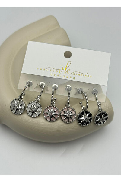 BİJU YILMAZ Vip silver color dangle earrings - set of 6 - 26vipkp67