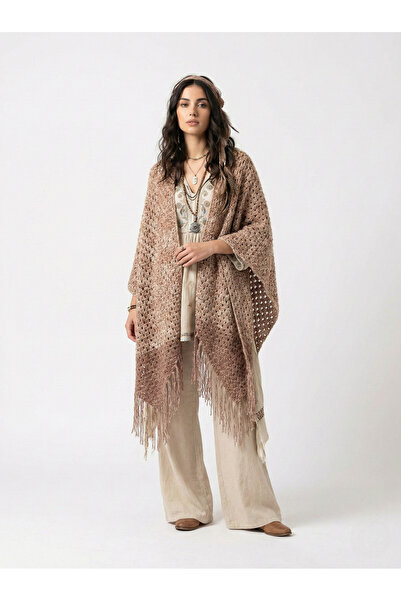 Talinhandmade El Örgüsü Moher Yün Atkılı Şal | El Yapımı Bohem Şal | Yumuşak ...