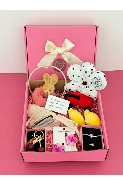 BURÇİN AKSESUAR 14 Şubat Sevgililer Günü Takı Toka Seti, Gold Çelik Yüzük Bil...