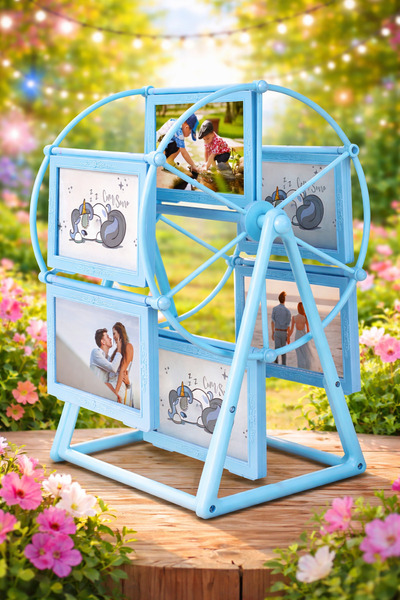 Angelphoto Dönme Dolap Tasarımlı Fotoğraf Çerçevesi 8x13 cm 12 Fotoğraf Kapas...