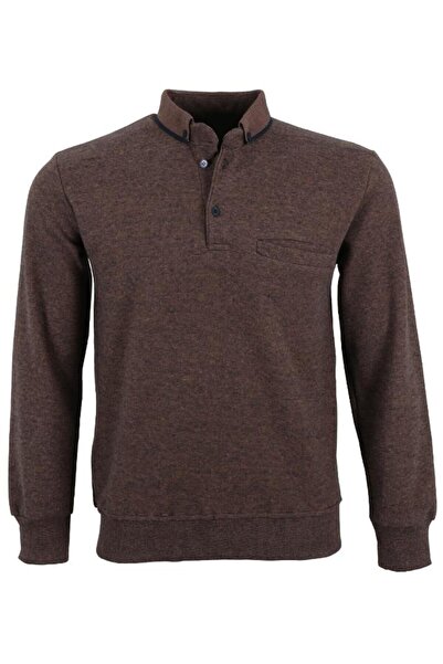 Modarar Men's Sweater Regular Cut Collared Brown Rar01397