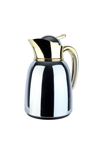 Alsaif Home Luxury Hospitality Thermos – Chrome & Gold – 0.65 L | Al Saif Home
