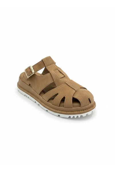 Voyager V26Yt-Z797 Brown Suede Leather Comfort Women's Daily Slippers