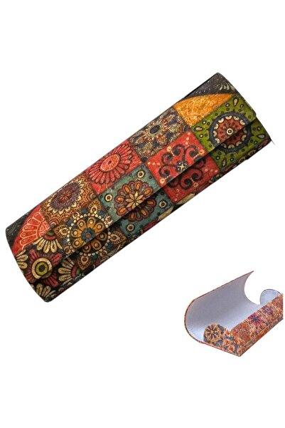 OEM Glasses case, rigid, 15.5x6x3.4cm, magnetic closure, floral pattern, unisex