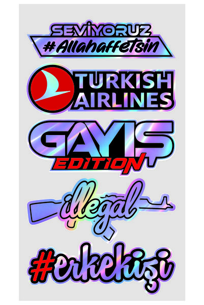 Baskı Babası Hologram GAYIŞ ERKEKİŞİ illegal 2026 Süper Etiket Sticker Set