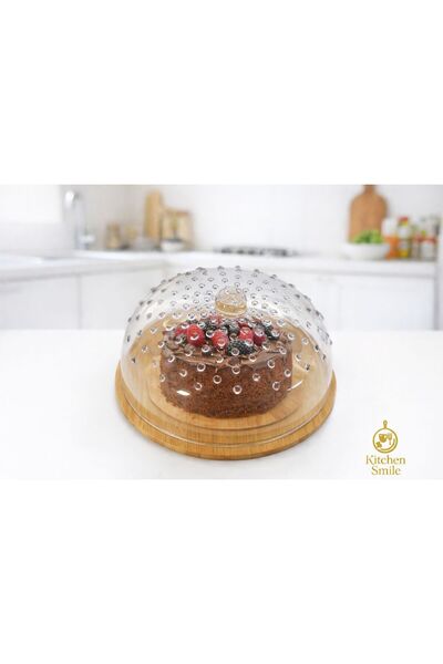 Kitchen Smile Φόρμα για κέικ με χάντρες και ακριβές καπάκι με ξύλινη βάση