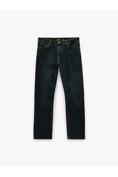 Koton Pantaloni din bumbac cu picior drept, talie normală, croială dreaptă - ...