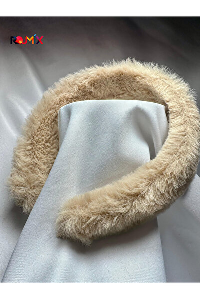 Rojmix تاج من الفرو البني الفاتح