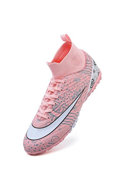 OEM Ghete de fotbal pentru copii, roz, piele sintetică, mărimea 32