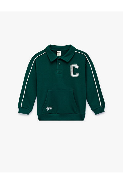 Koton Hanorac supradimensionat cu mânecă lungă, buzunar cangur și detaliu cu ...