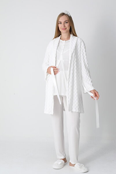 Pimody Women's Maternity Pajama Set 3-Piece Set