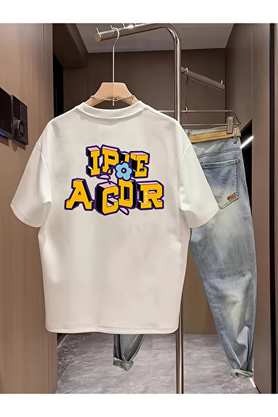 ELAN WEAR Custom printed oversize women's/men's unisex white t-shirt