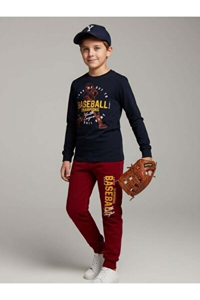 Zekids Σετ πιτζάμες για αγόρια από βαμβάκι με στάμπα μπέιζμπολ