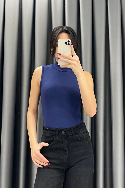 Noa&Noa بلوزة نوا نوا بدون أكمام - أزرق داكن LACİVERT