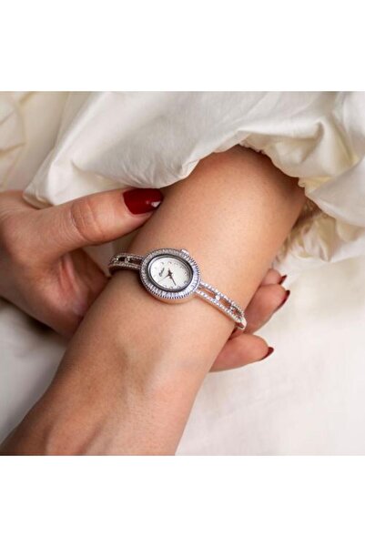 Louis Nice Zircon Evening Watch in Silver