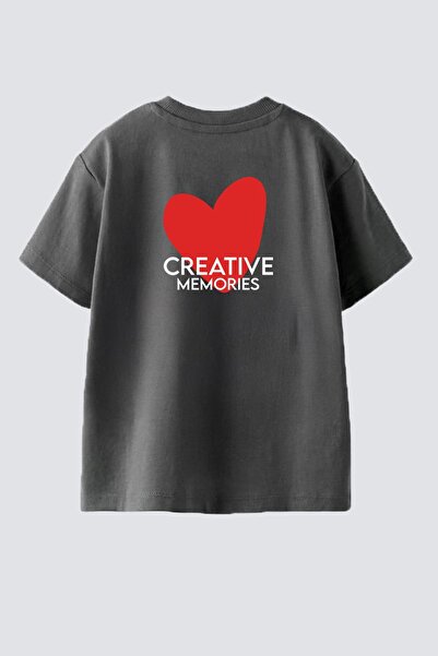 Monila Детска памучна тениска с принт на гърба и мотив велосипед