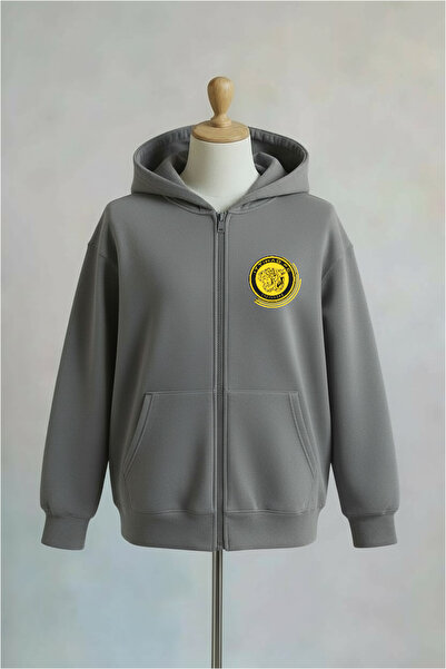 Vordevia Al Ittihad Fc B Printed Zippered K Hooded O Oversized Sweatshirt