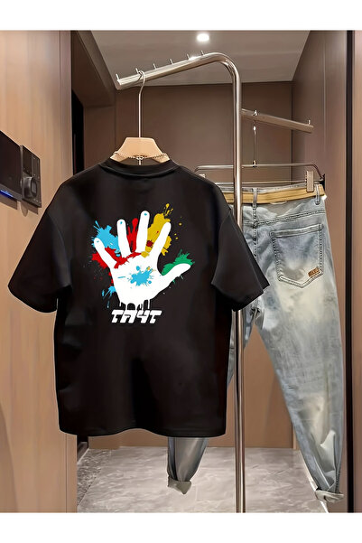 ELAN WEAR Tayt printed oversize women's/men's unisex white t-shirt