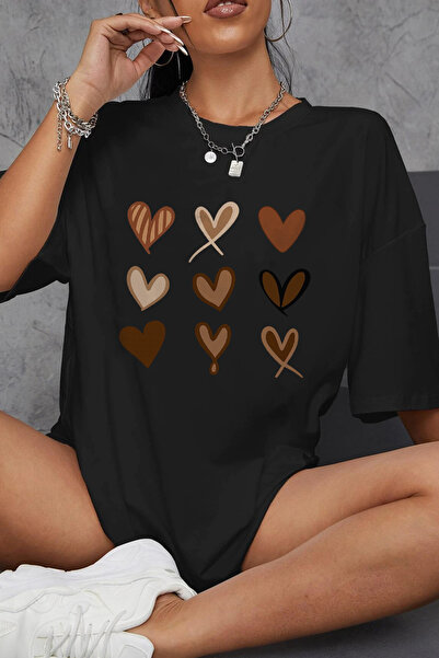uyguntarz Unisex Heart Baskılı Tasarım Tshirt