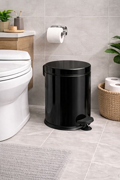 PNR HİJYEN MİKRO 3 LİTRE PEDALLI ÇÖP KOVASI SİYAH RENK 16,5*24 CM