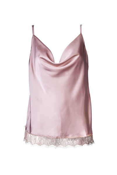 Noblesse Oblige Silk top with lace Luna roz Pal, XS,