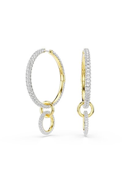 Swarovski 5738201 أقراط ديكستيرا: حلقة بيضاء/رمادية