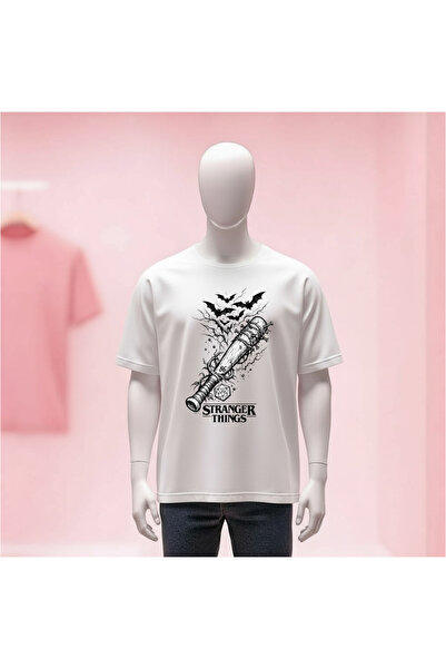 Vordevia Stranger Things Printed Crew Neck Wide Fit Unisex Tshirt