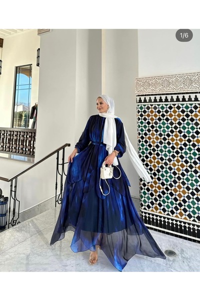 AuraWear Kadın Desenli Şifon Elbise