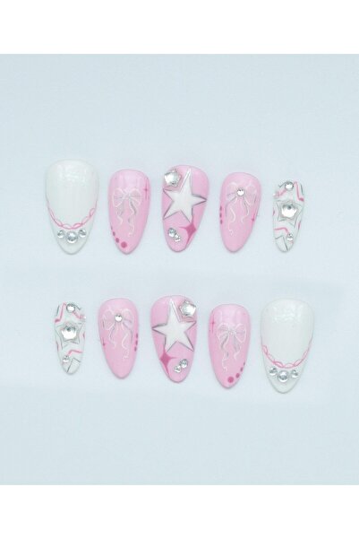 Nezlin Collection Cutesy Lace Protez Jel Takma Tırnak - El Yapımı Kalıcı Oje ...