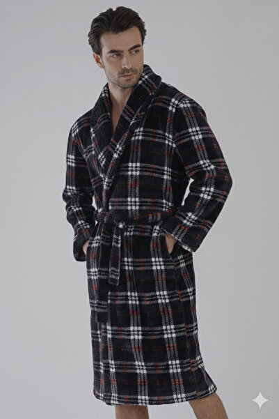 Viennetta VİENETTA HALAT DE CASĂ PENTRU BĂRBAȚI, DIN PLUȘ, CU TEXTURĂ MOALE