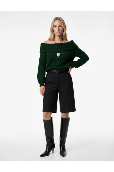 Koton Pulover tricotat cu mânecă lungă, amestec de lână de oaie, cu umerii goi